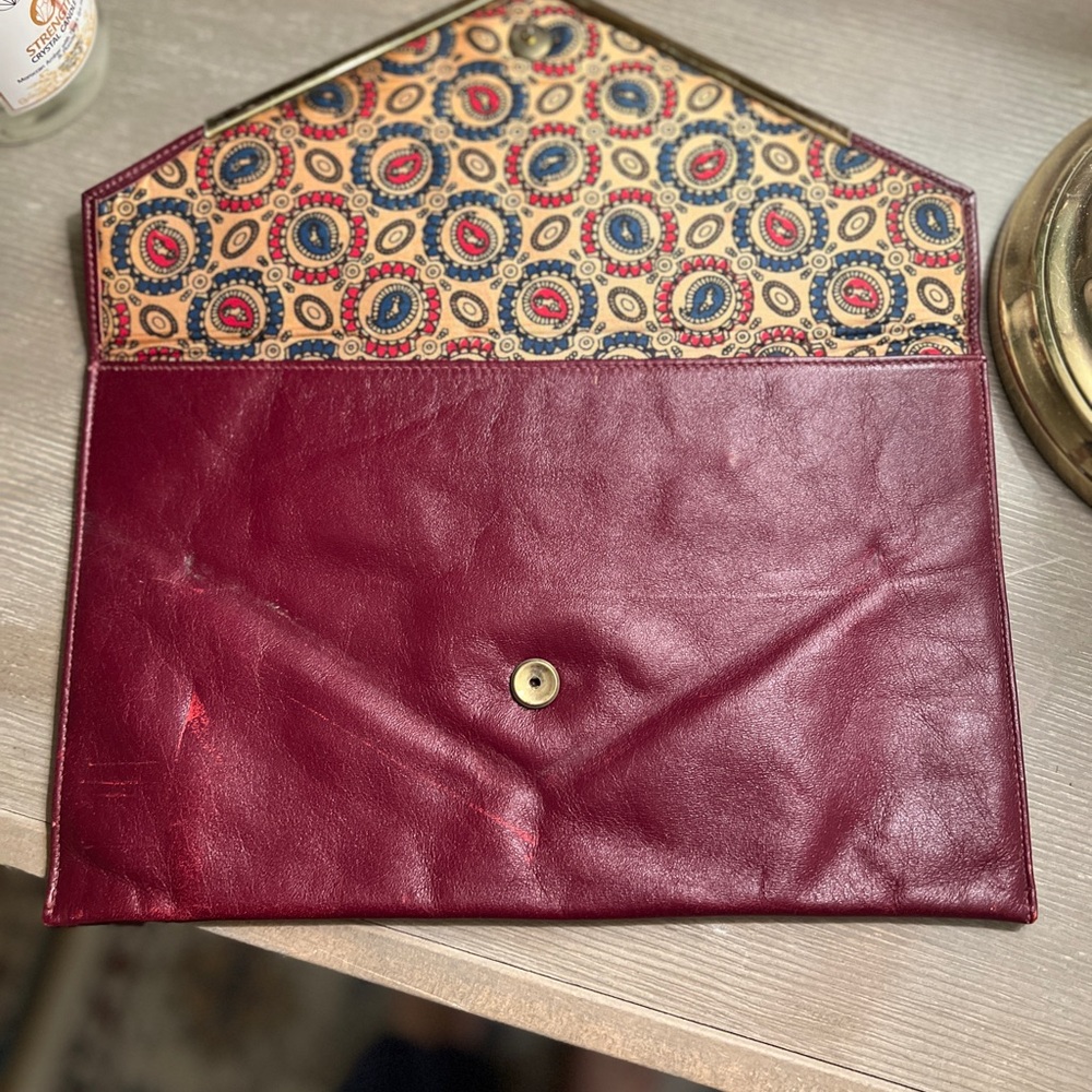 Vintage leather clutch